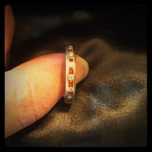 Fire opal 14k gold ring